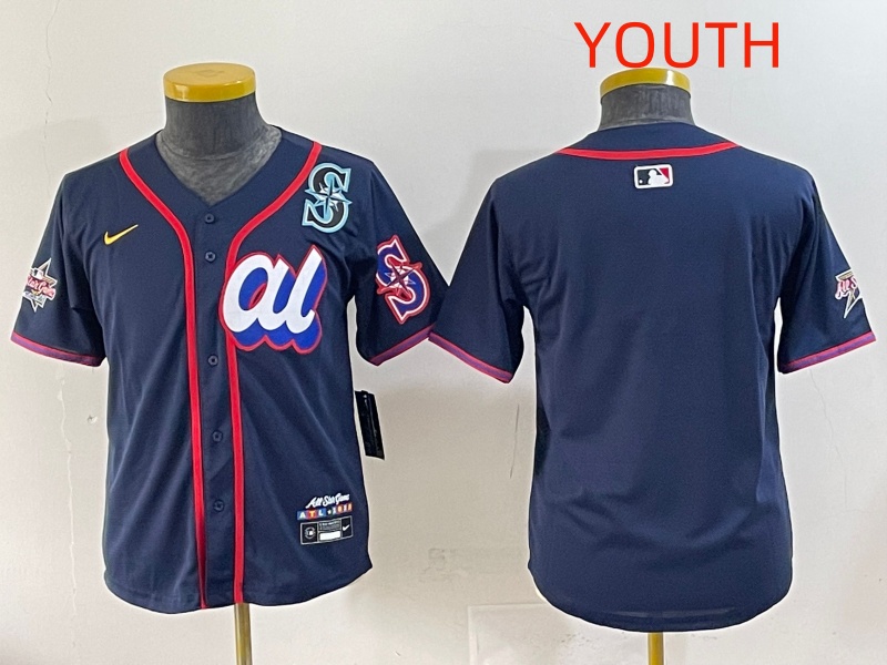 Youth 2025 Seattle Mariners Blank Drak Blue All star Blank Blue Nike MLB Jersey style 10